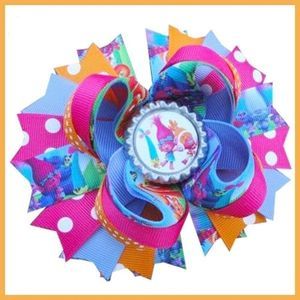 4.5 INCH TROLLS POPPY AND FRIENDS HAIRBOW